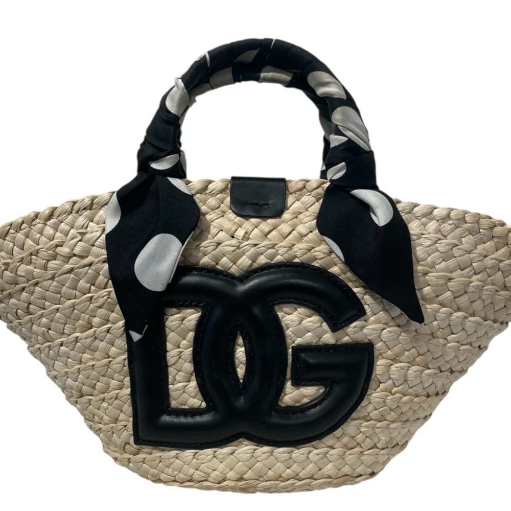 Dolce & Gabbana Cream and Black Woven Tote